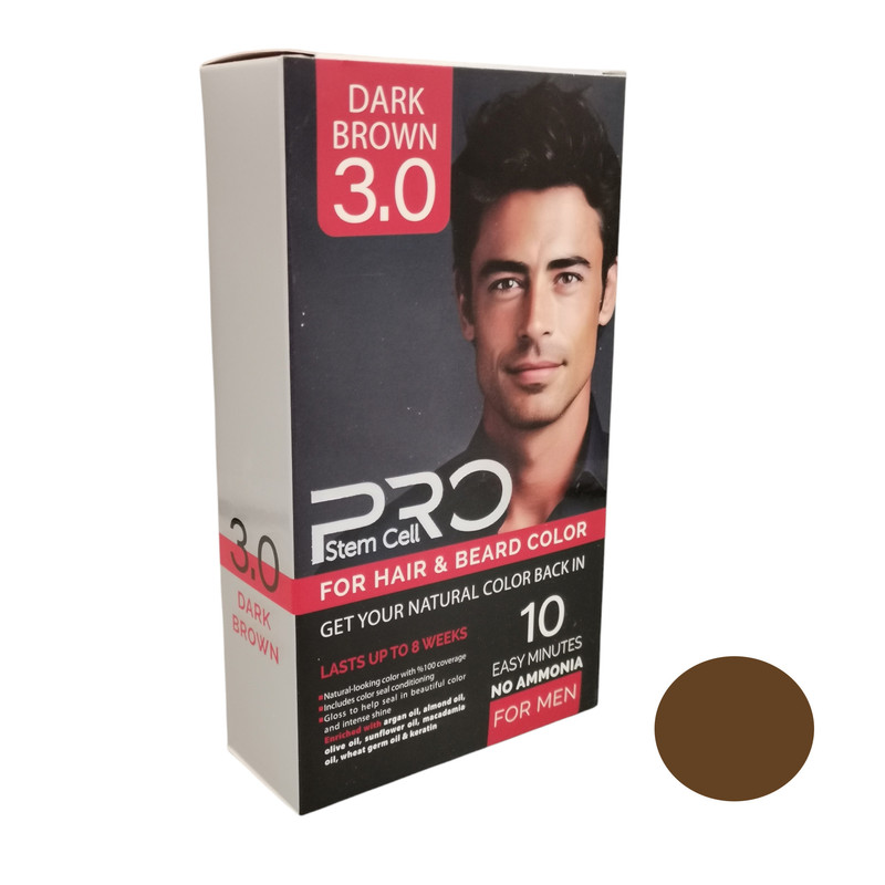 کیت رنگ مو پرو استم سل شماره 3 رنگ قهوه ای تیره