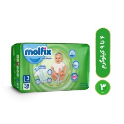 پوشک کودک مولفیکس مدل چسبی سایز 3 بسته 38 عددی